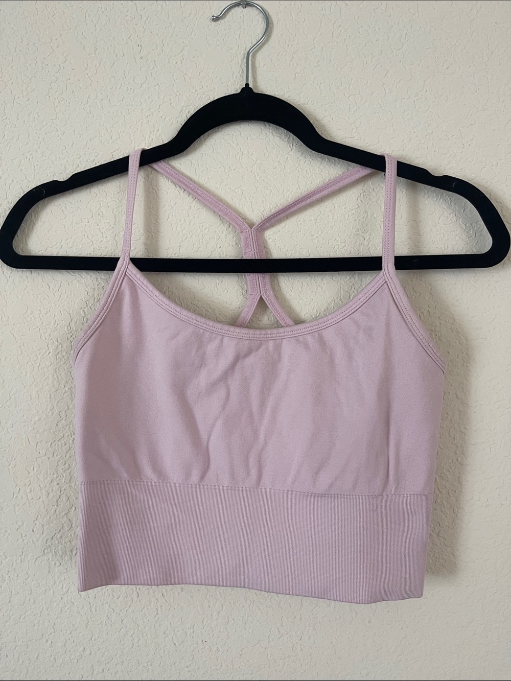 Light Lilac Seamless Strappy Crop Sports Bralette